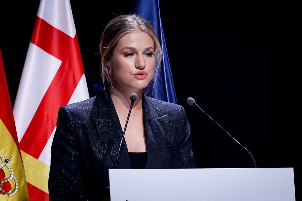 Princess Leonor delivering speech at Princess of Girona Awards