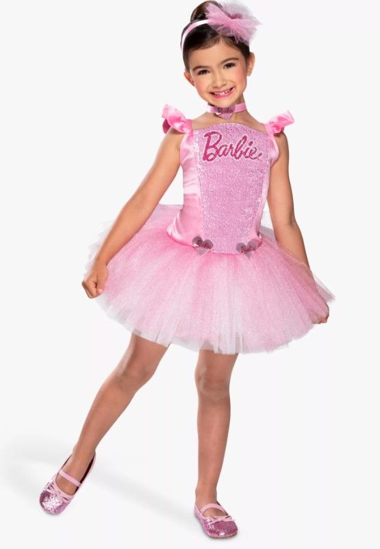 Barbie Kids' Ballerina Costume, Pink, John Lewis