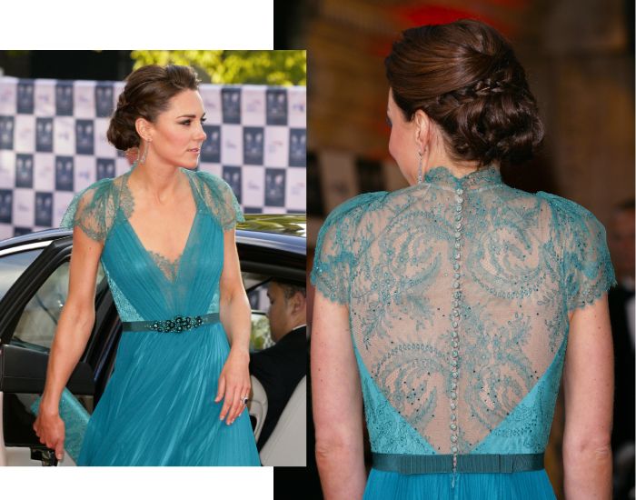 Kate Middleton lace backless dress