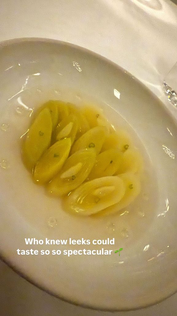 David Beckham's Instagram Story of a plate of leeks 