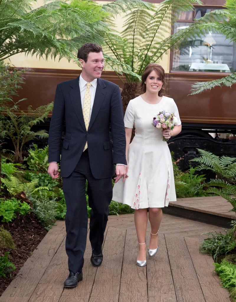 Princess Eugenie holding hands with Jack Brooksbank at Chelsea Flower Show