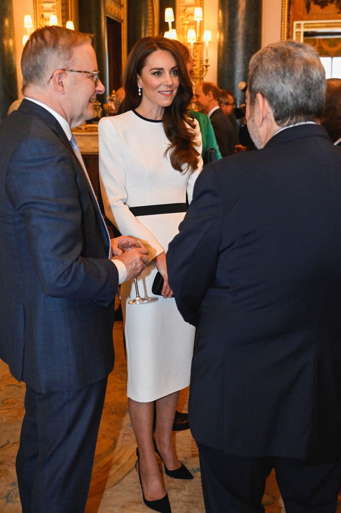 The Princess of Wales chatting with fellow guests at the Realm Governors General and Prime Ministers Lunch