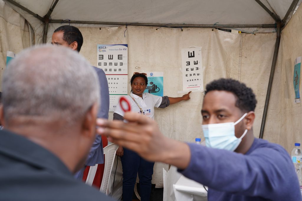 Eye test in Ethiopia visit