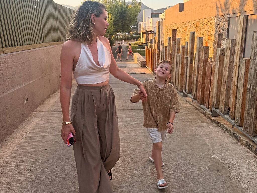 Danny shared a candid snap of his wife and son