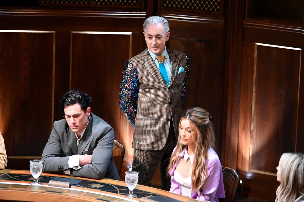 Tom Sandoval and Chrishell Stause at the round table