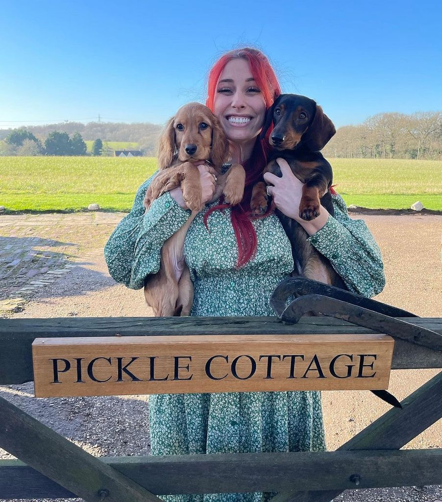 Stacey outside her front gate 