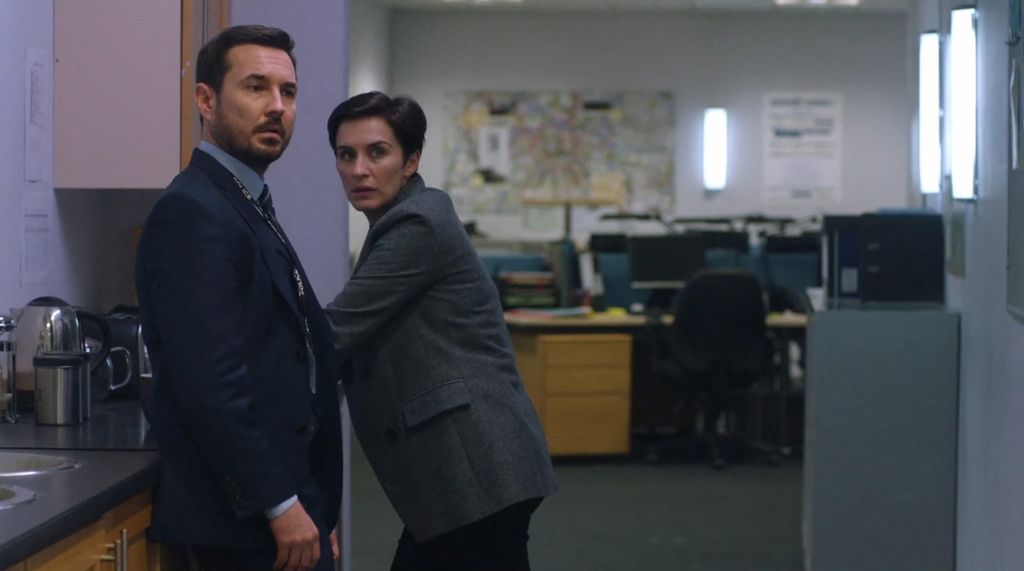 Martin Compston and Vicky McClure in a scene from Line of Duty