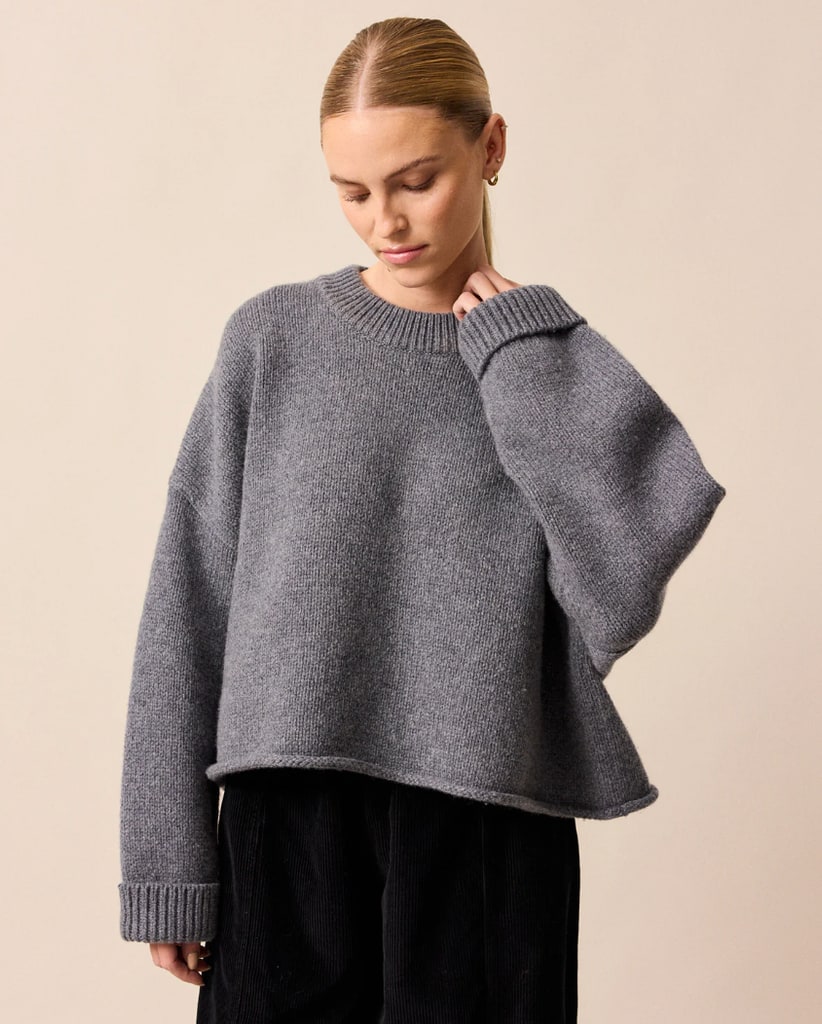 grey knit jumper