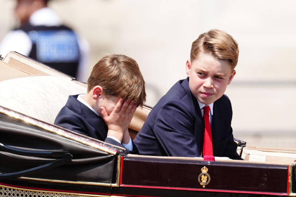 Prince Louis and Prince George arrive back at Buckingham Palace