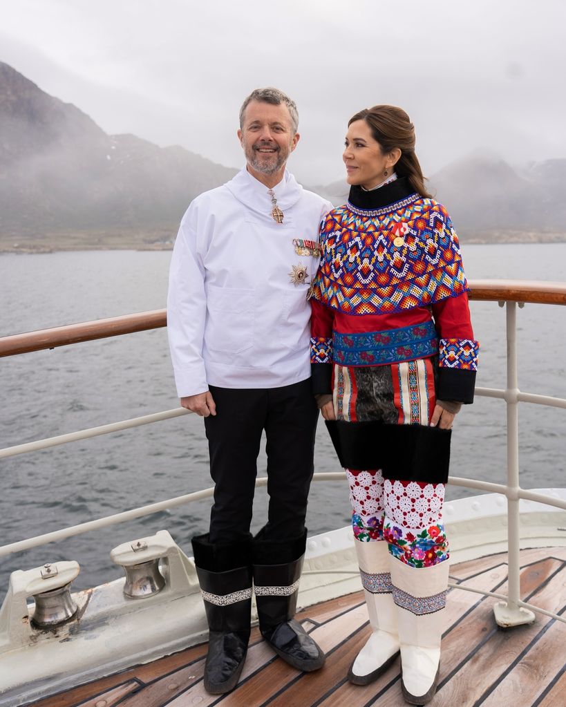 Frederik and Mary wearing traditional outfits in Greenland