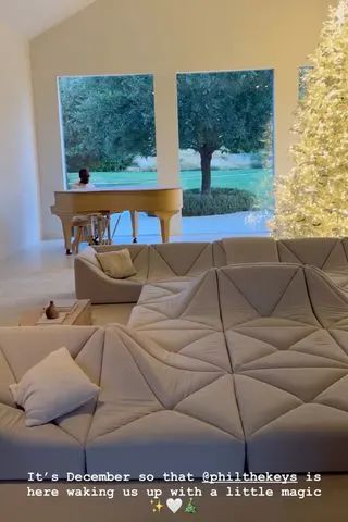 Kim's bedroom has its own Christmas tree