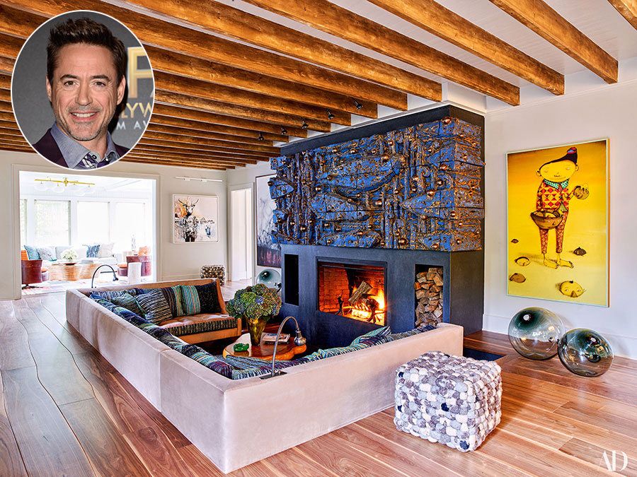 14 Robert Downey Jr living room architectural digest