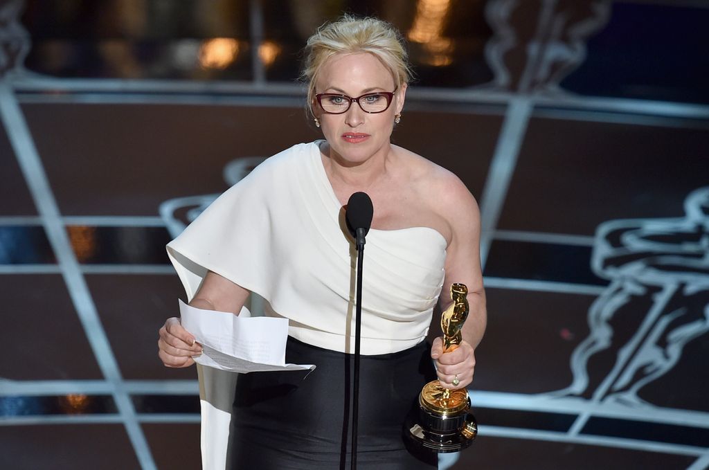  Patricia Arquette accepted the award for Best Actress in a Supporting Role for "Boyhood" during the 87th Annual Academy Awards 