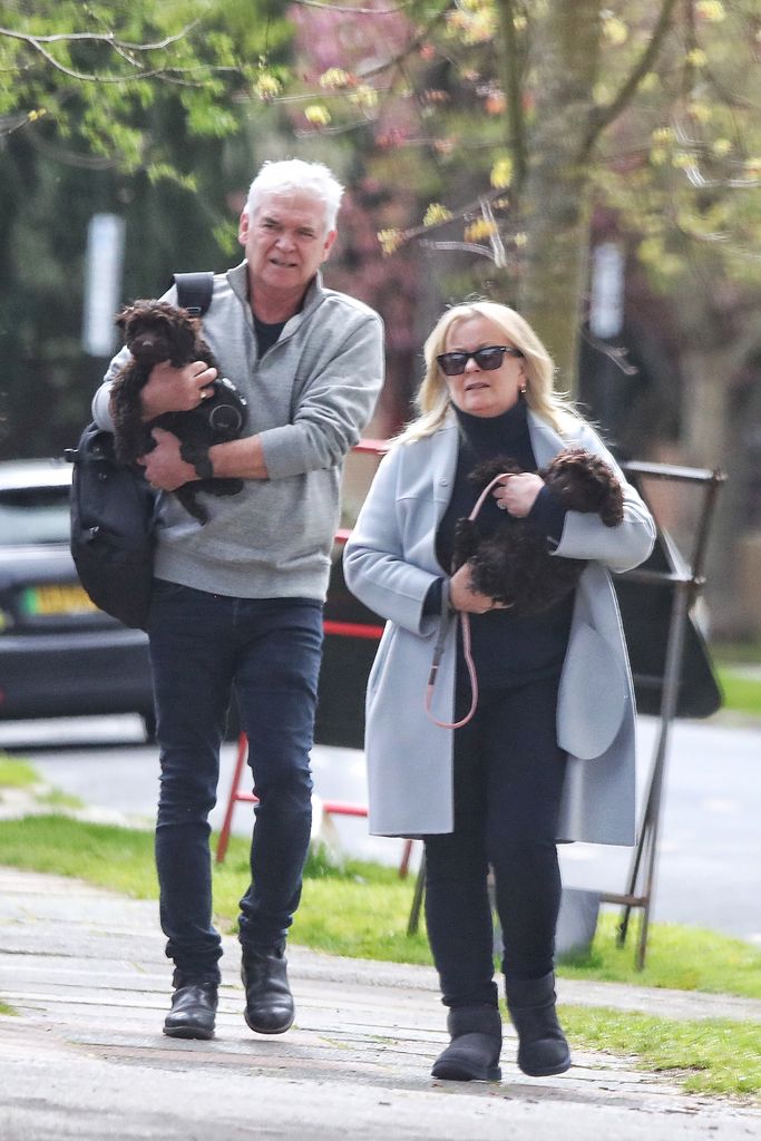 Phillip Schofield and wife Stephanie Lowe were pictured on the presenter's 62nd birthday
