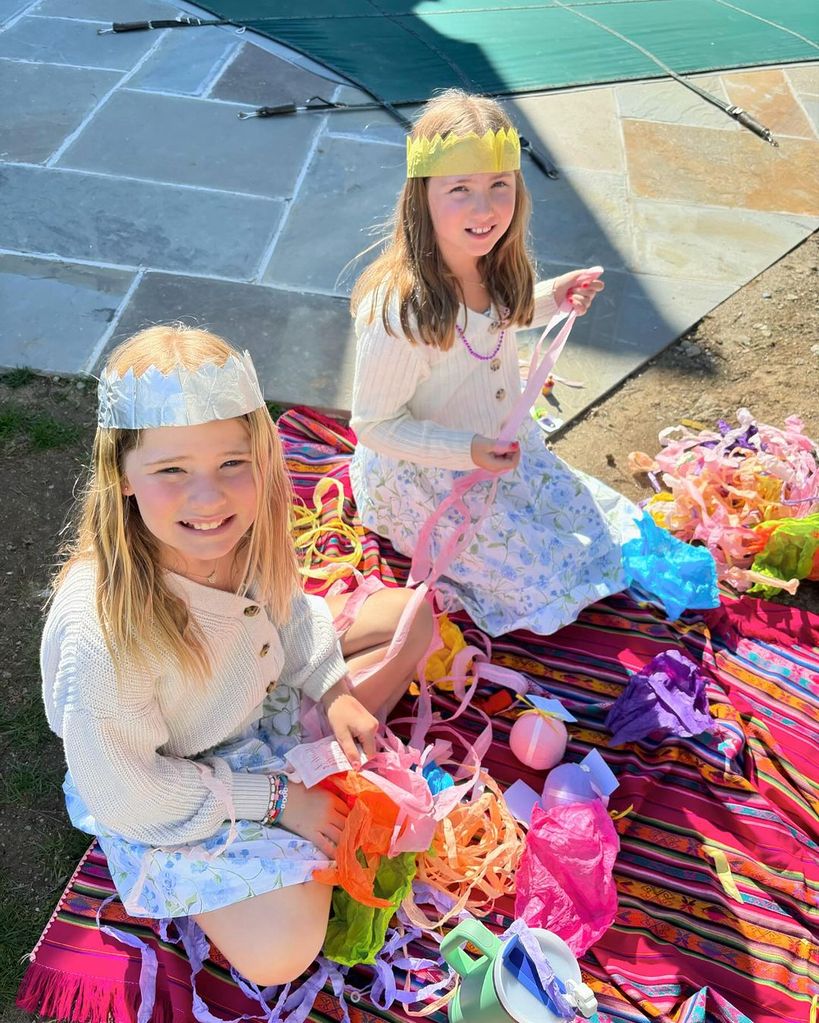 Jenna Bush Hager's daughter Mila and Poppy photographed doing crafts