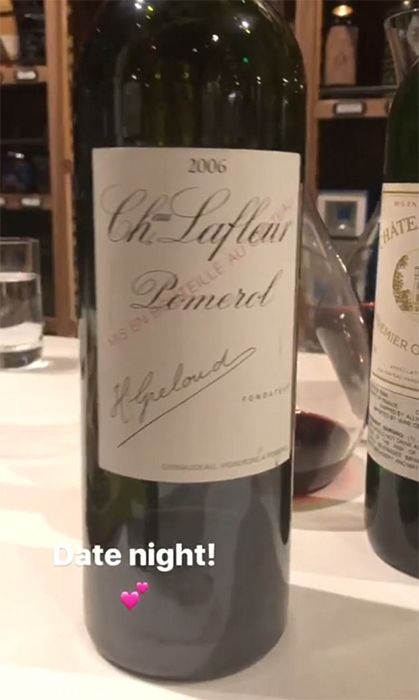 david and victoria beckham date night bottle of wine on instagram