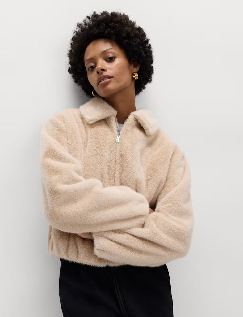 M&S faux fur coat
