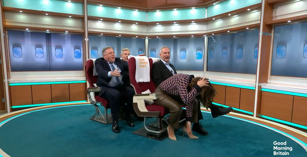 Ed Balls accidentally kicks Susanna Reid in head on Good Morning Britain