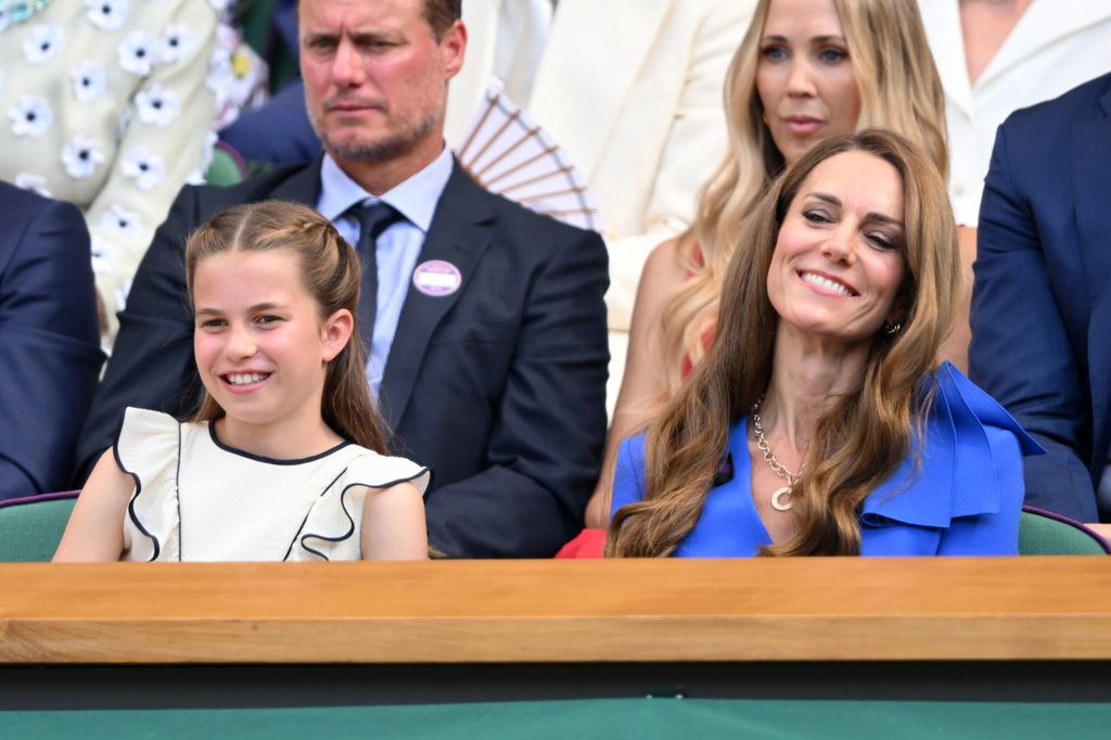 Kate and Charlotte smiling in royal box