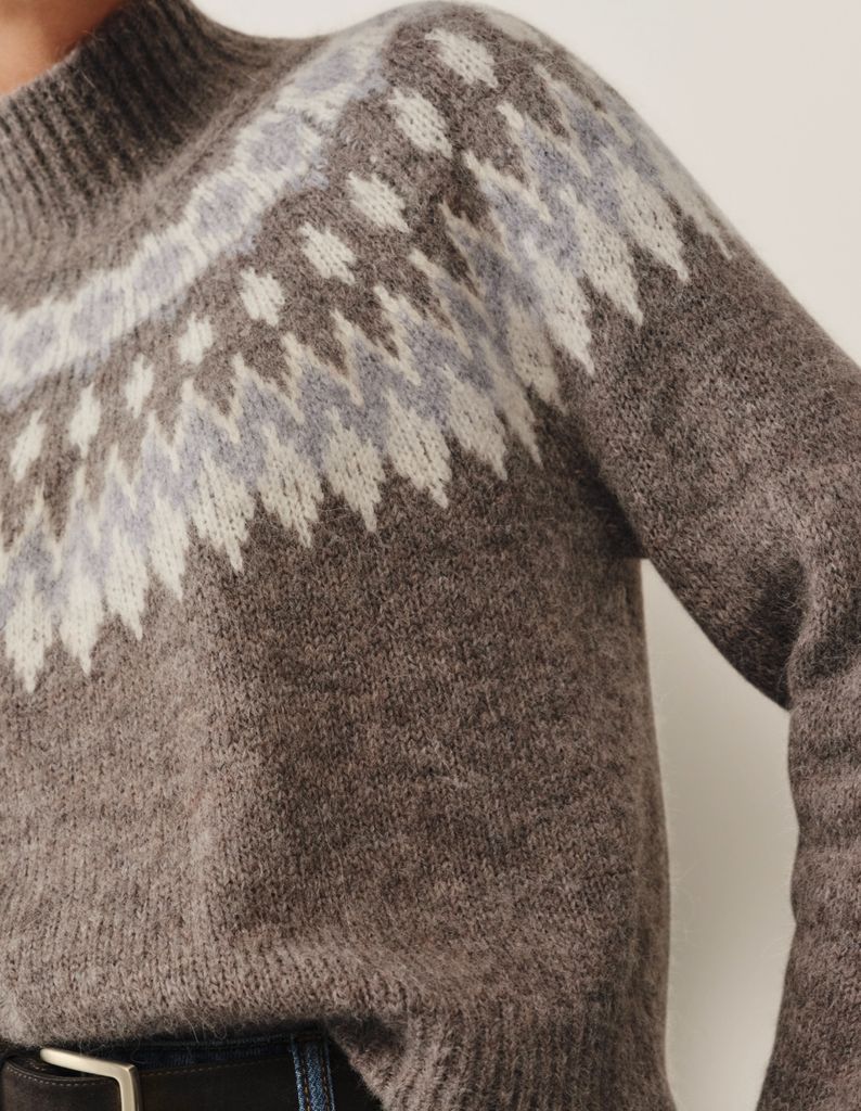 The White Company Blurred Fair Isle Jumper With Alpaca