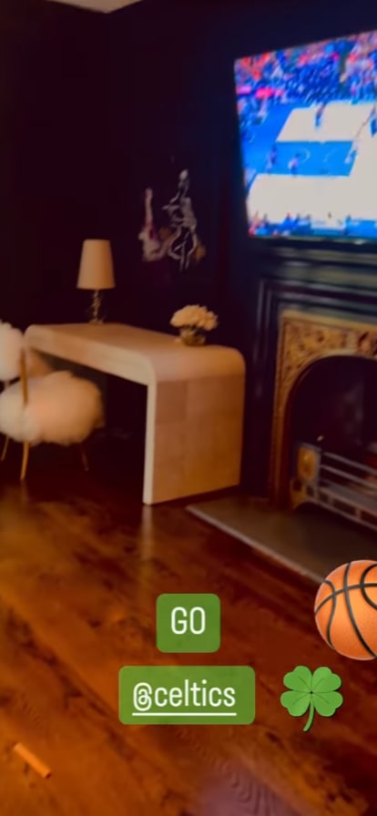 Donnie Wahlberg and Jenny McCarthy's fireplace inside their bedroom 