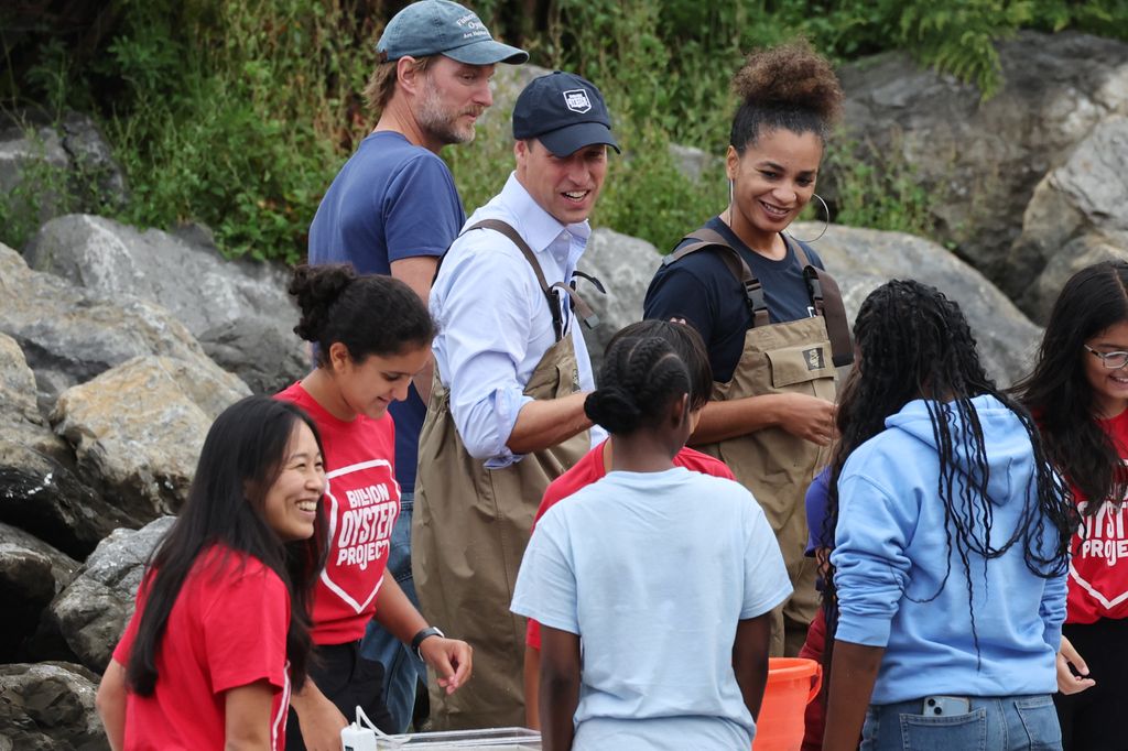 William, Prince of Wales visits Billion Oyster Project in New York City on September 18, 2023 in New York City.