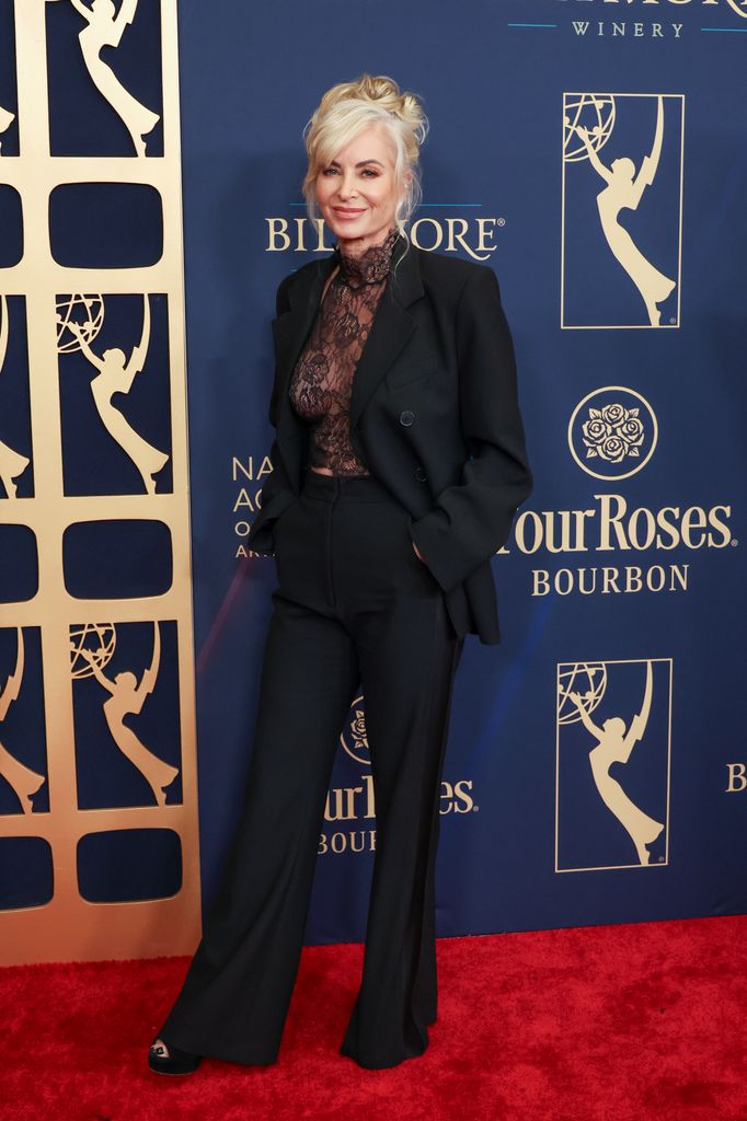 Eileen donned a chic pantsuit