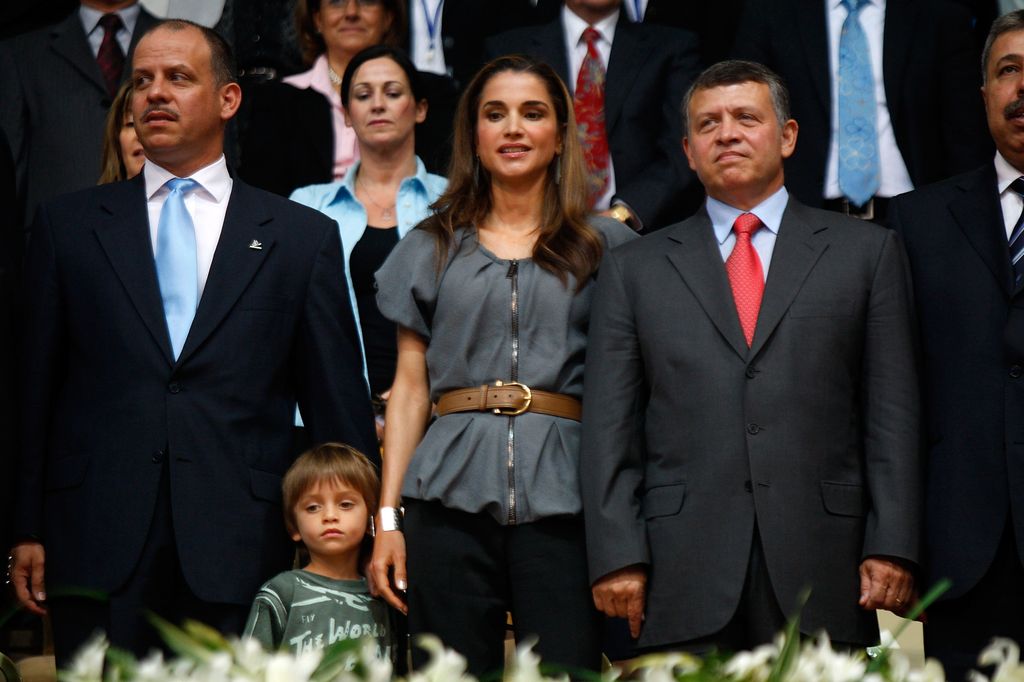 three members of family standing 