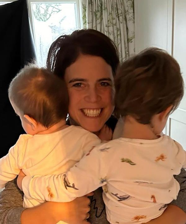 A photo of Princess Eugenie holding her sons 