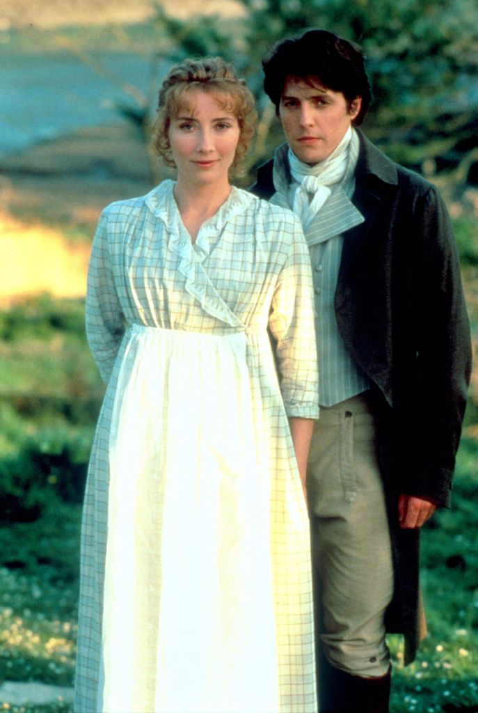Emma Thompson and Hugh Grant on the set of 1995's Sense and Sensibility