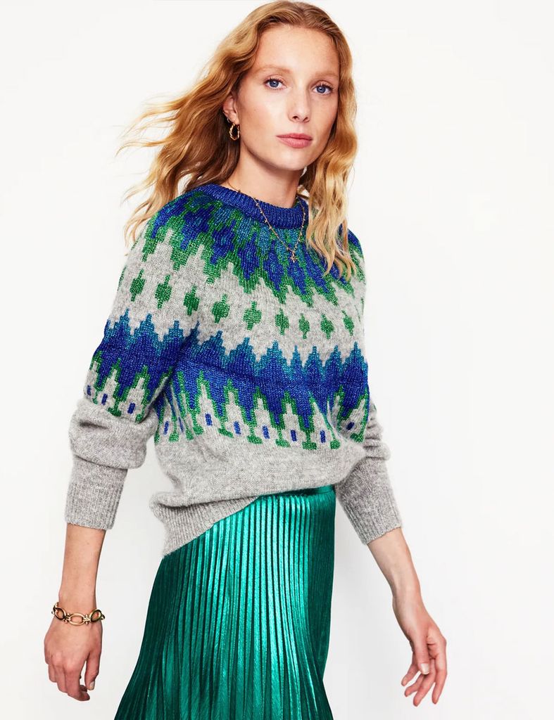 Boden Sparkly Fair Isle