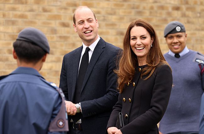 prince william and kate in black laughing
