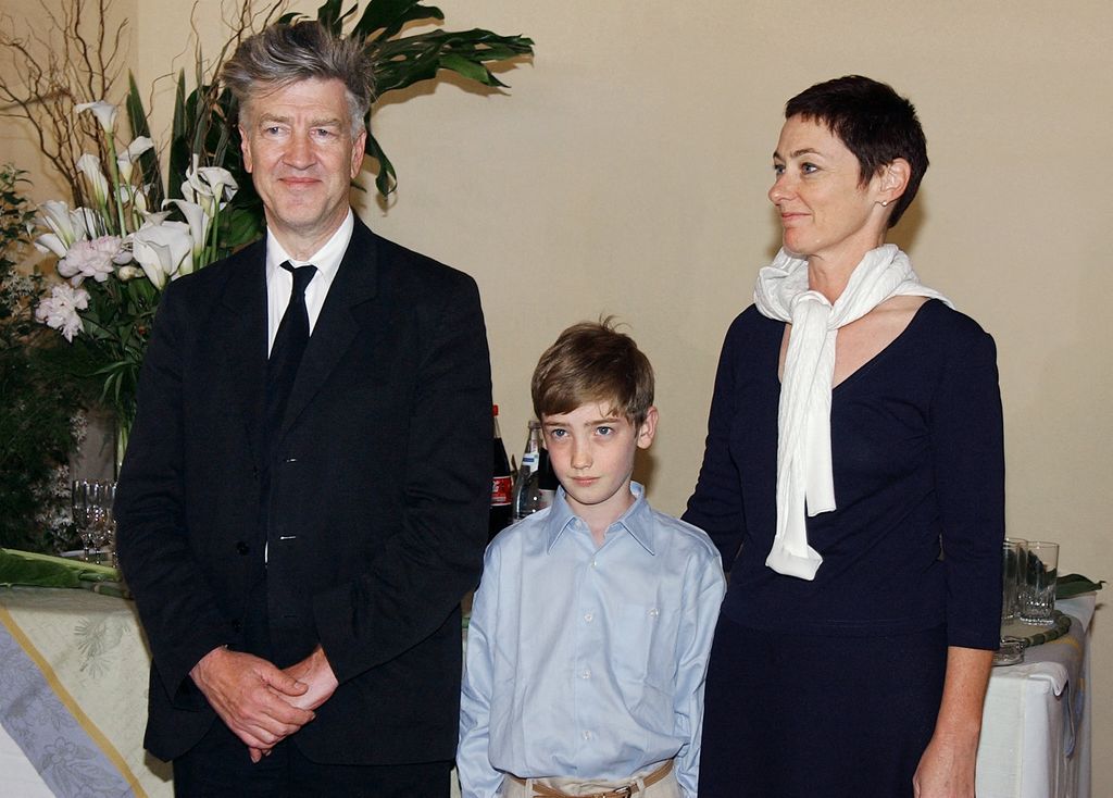 David with wife Mary Sweeney and their son in 2002