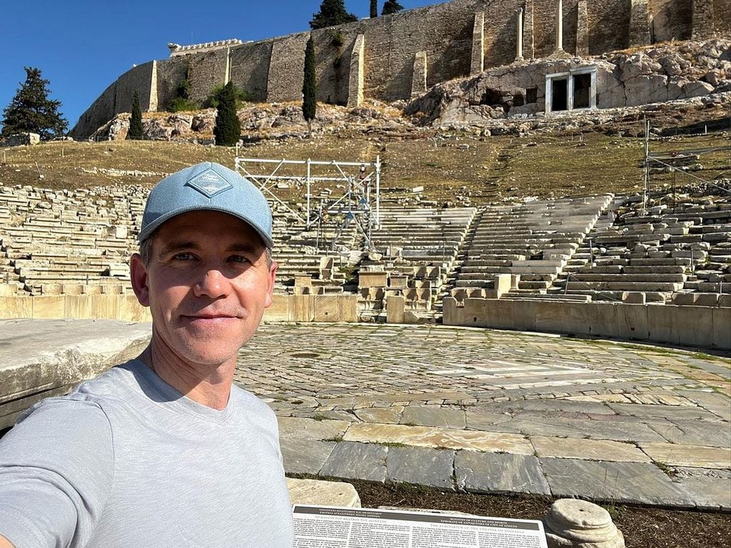 Brian Dietzen selfie in Greece