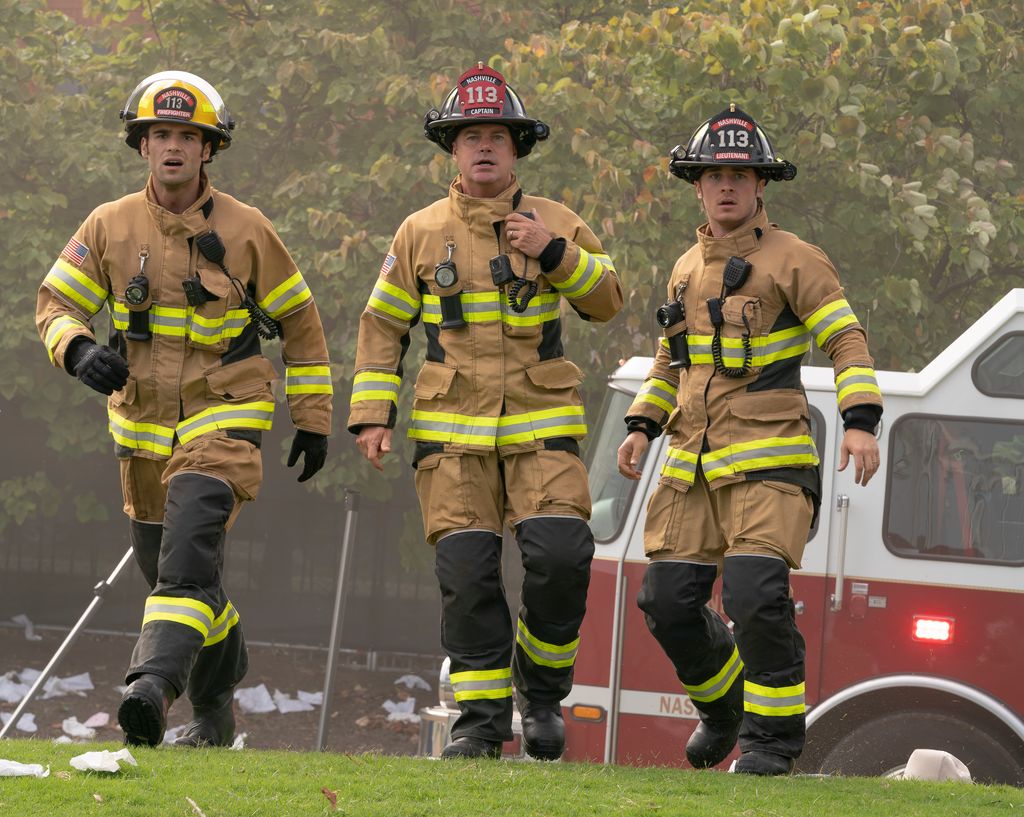 HUNTER MCVEY, CHRIS O'DONNELL, MICHAEL PROVOST  in 9-1-1: Nashville