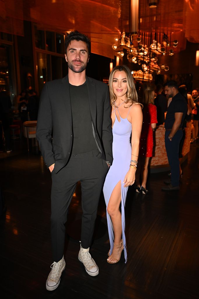 Tyler Stanaland and Alex Hall attend the star-studded Sake Ceremony hosted by Nobu Matsuhisa and Meir Teper to inaugurate the Grand Opening of Nobu Dubai, at Atlantis The Palm, on January 20, 2023 in Dubai, United Arab Emirates.