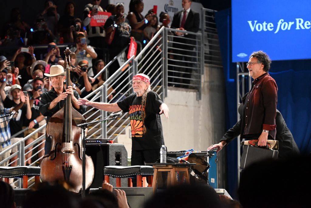 Willie Nelson at Kamala Harris rally