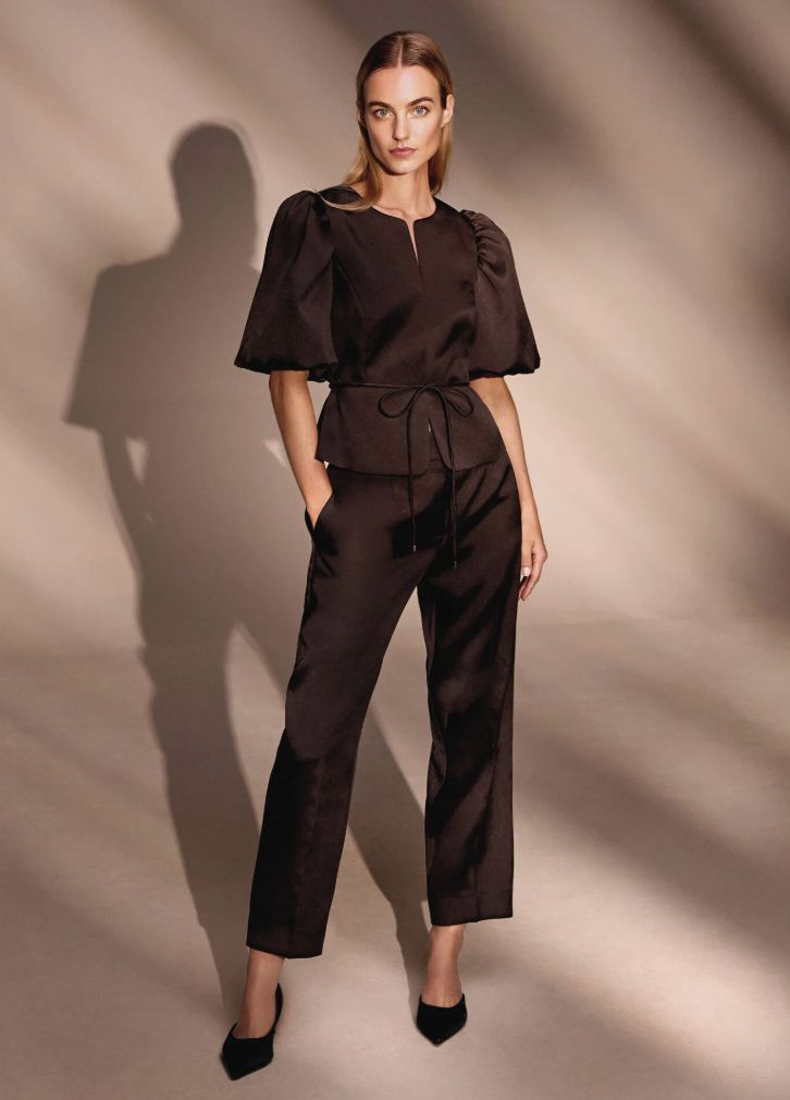 Phase Eight 'Ivy' Brown Satin Suit