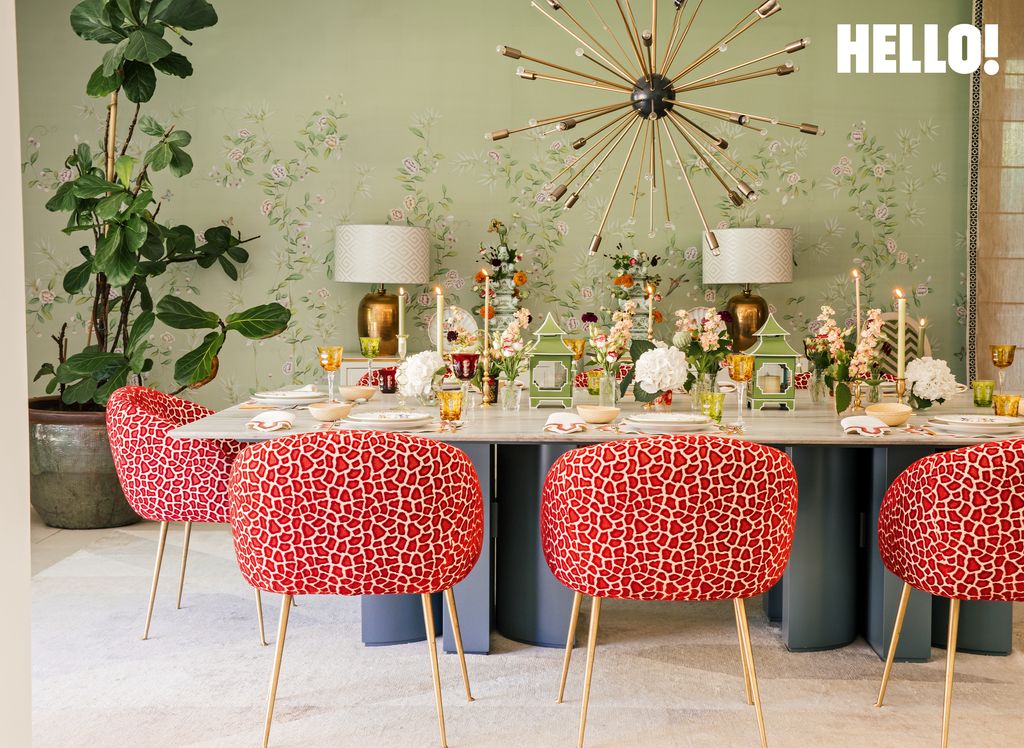 One of the chic dining rooms inside their three-storey, contemporary-style house