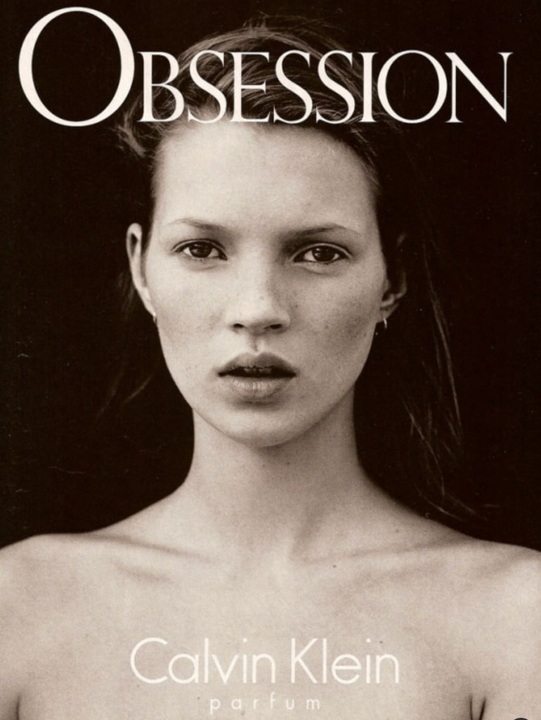 Kate Moss for Calvin Klein Obsession in 1985