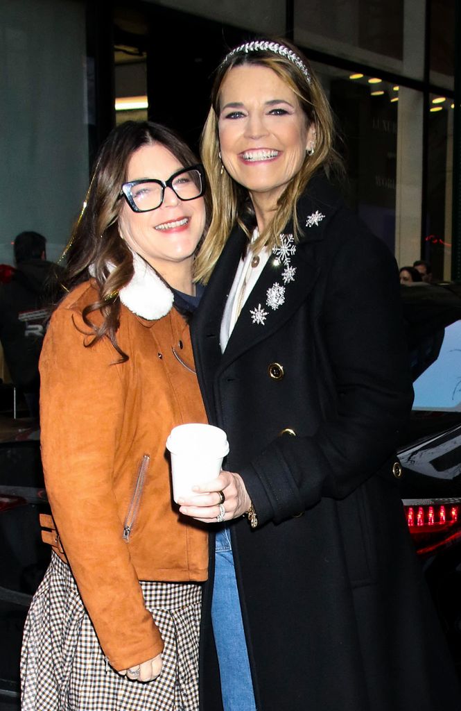 Annie Guthrie in orange jacket and Savannah Guthrie in black coat are seen arriving at NBC's 'Today' Show 