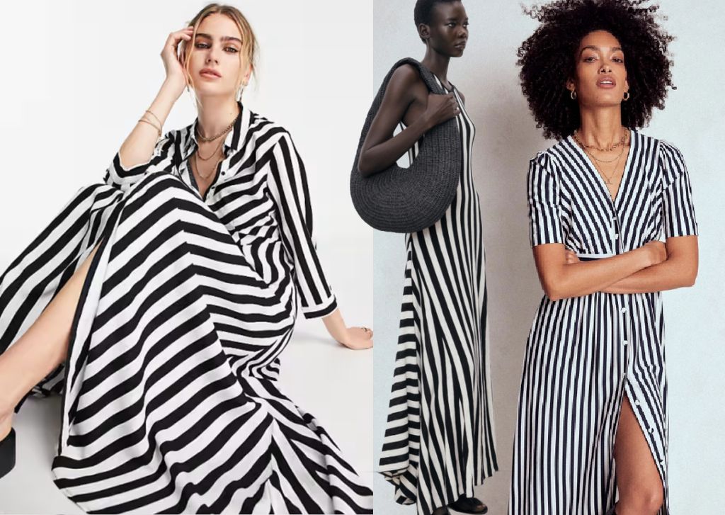 Bold stripes, left to right: ASOS, Mango, Boden
