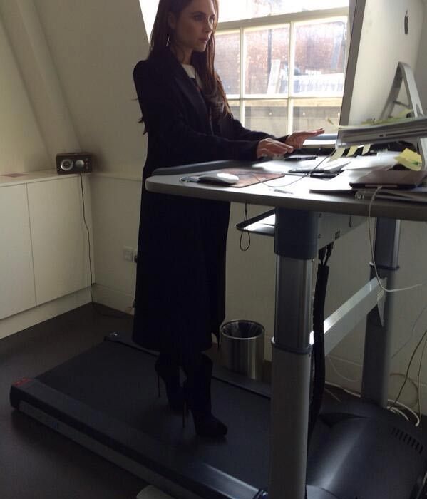 Victoria recently tweeted a photo of her working on a treadmill