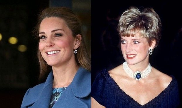 Pregnant Kate Middleton shows off Princess Diana's sapphire earrings ...