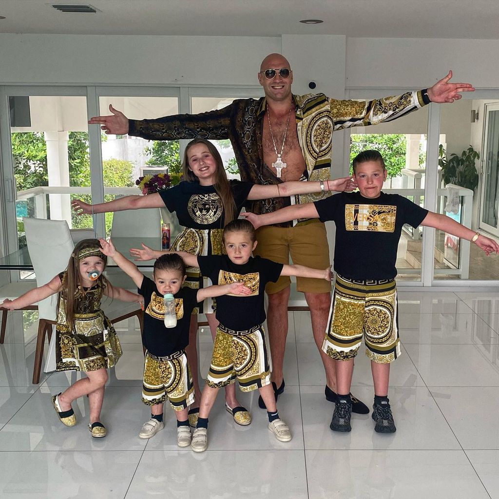 Tyson Fury with his sons and daughters
