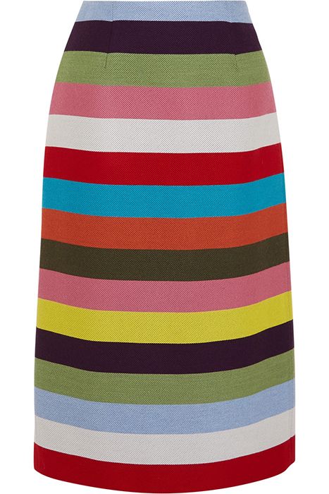 mary katrantzou rainbow striped skirt