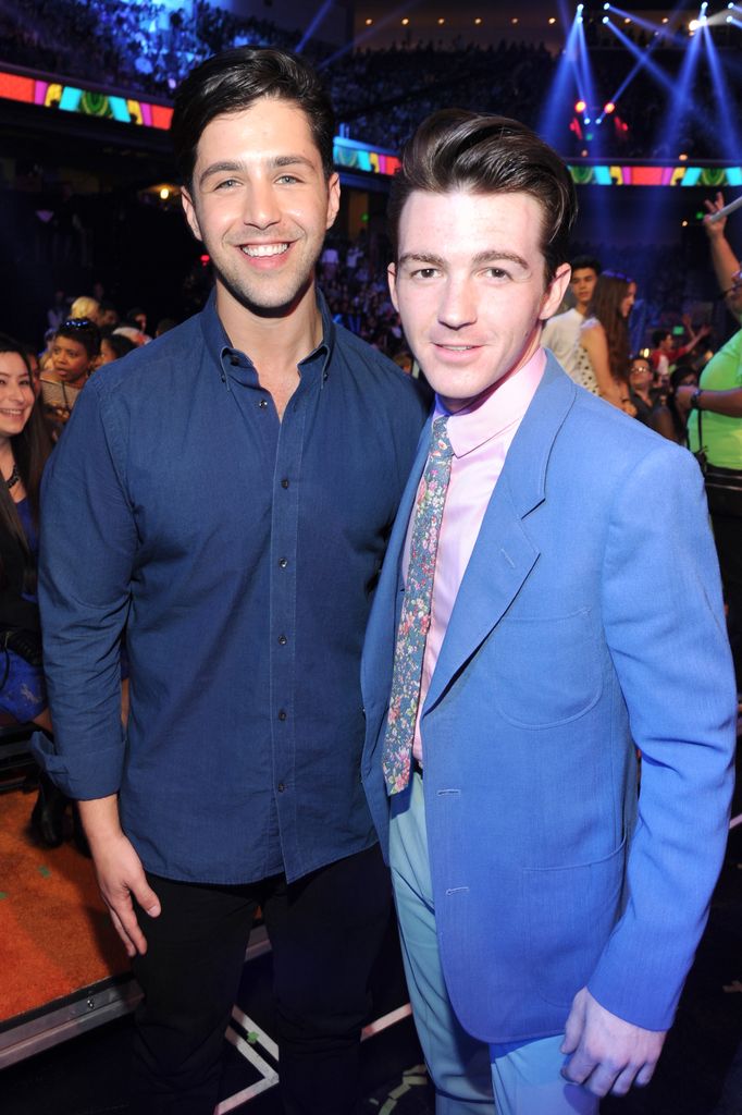 Actors Josh Peck and Drake Bell attend Nickelodeon's 27th Annual Kids' Choice Awards held at USC Galen Center on March 29, 2014 in Los Angeles, California.
