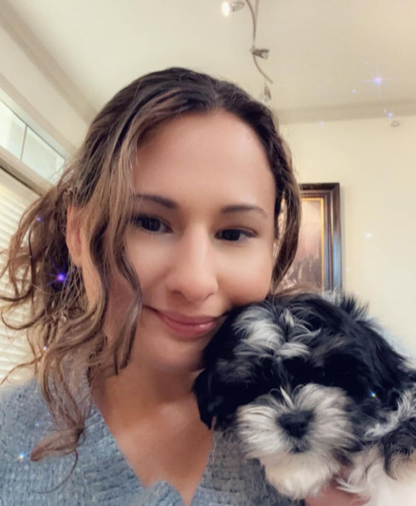 Photo shared by Gypsy Rose Blanchard on Instagram January 2024 with her new puppy Pixie