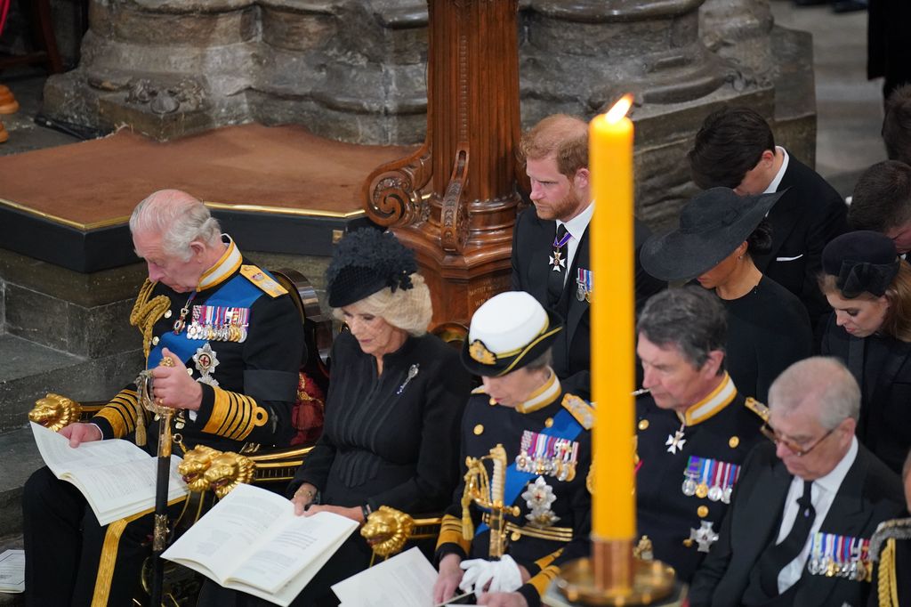 Prince Harry sat in the second row at the Queen's funeral in Westminster