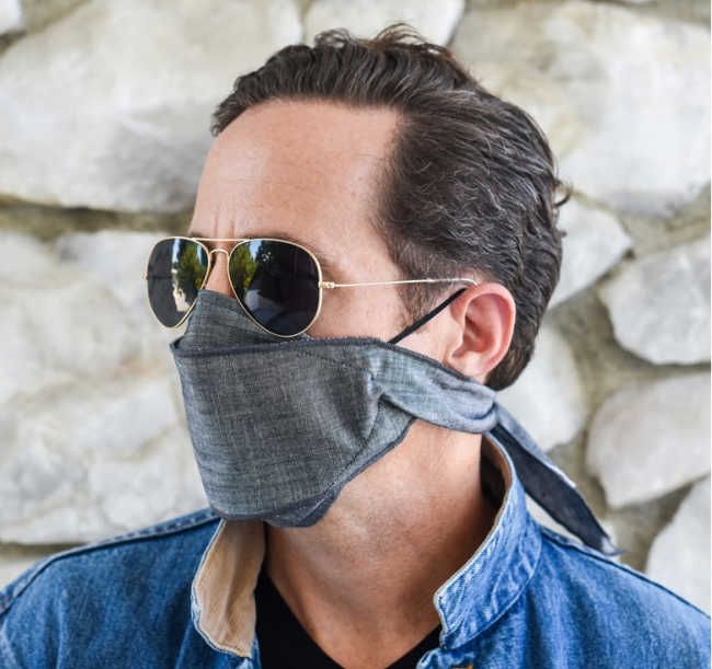 chambray mens face mask covering